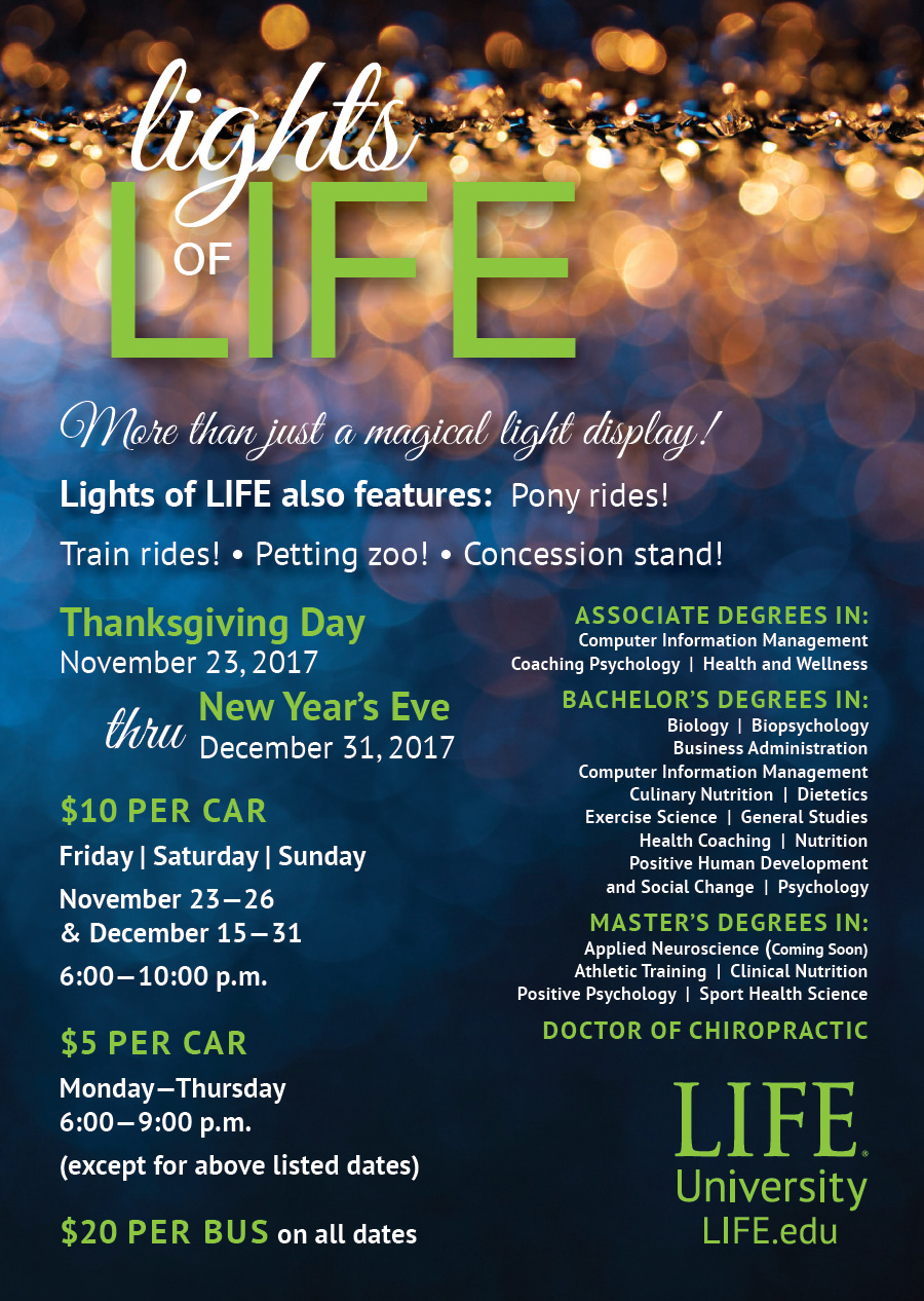 Lights of LIFE Life University. A World Leader in Holistic Health and